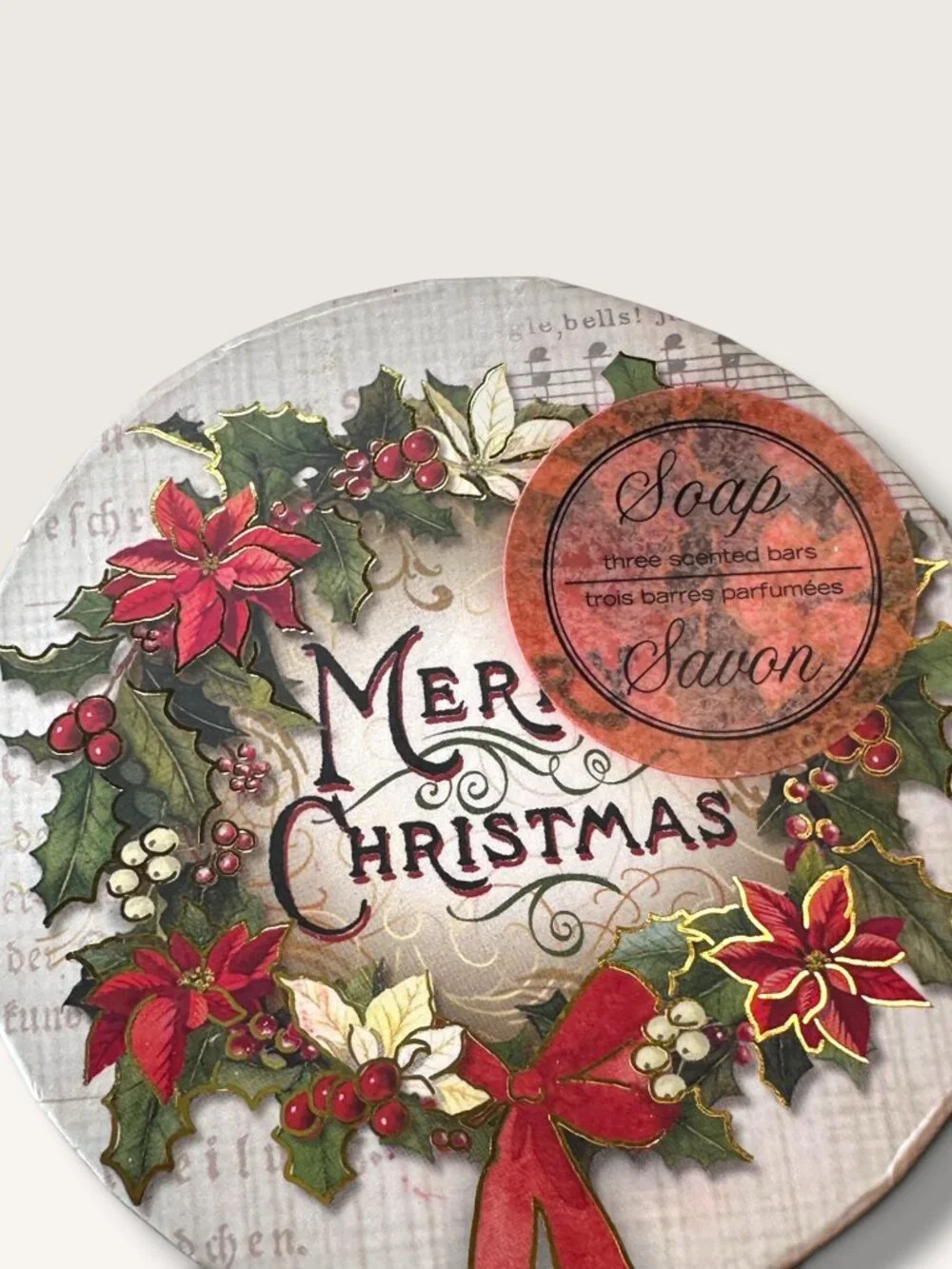 Merry Christmas Gift Box With 3 Cranberry Scented Soaps Punch Studio Keepsake